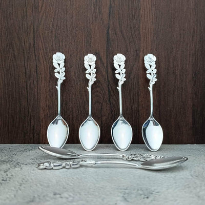 onesilver.in german silver GS Floral Spoon Set of 6