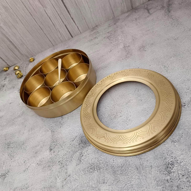onesilver brass box Brass Masala Box - Container Set For Kitchen