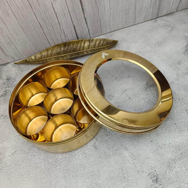 onesilver brass box Brass Masala Box - Container Set For Kitchen Brass Masala Box - Container Set For Kitchen