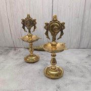 onesilver brass deepa Brass Shanku Chakra Deepam Pair Brass Shanku Chakra Deepam Pair