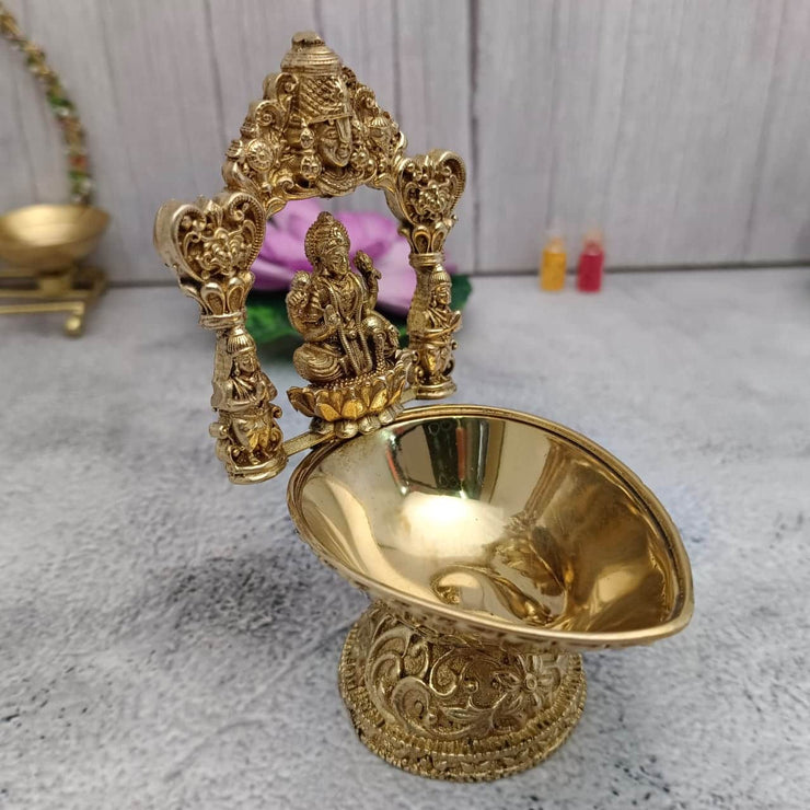 onesilver deepam Brass Arch Balaji Lakshmi Diya Brass Arch Balaji Lakshmi Diya