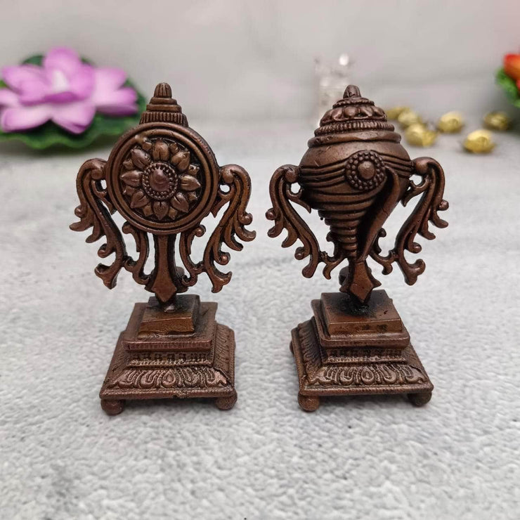 onesilver deepam Copper Shanku Chakram With Stand