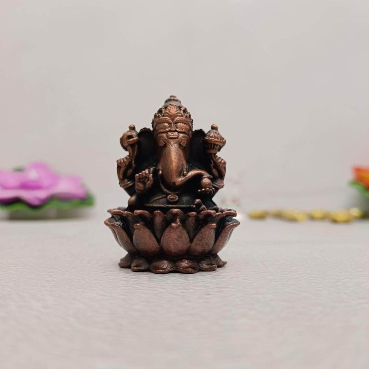 onesilver ganesh idol Copper Lotus Ganesha Idol