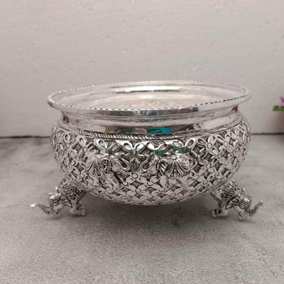 onesilver.in Antique Elephant Designer Stand Urli Antique Elephant Designer Stand Urli