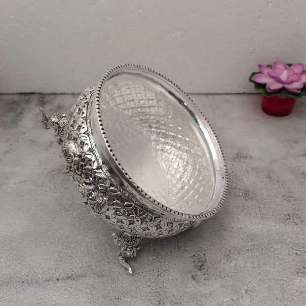 onesilver.in Antique Elephant Designer Stand Urli Antique Elephant Designer Stand Urli