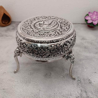 onesilver.in antique german silver Antique Elephant Stand Peacock Peetha Antique Elephant Stand Peacock Peetha