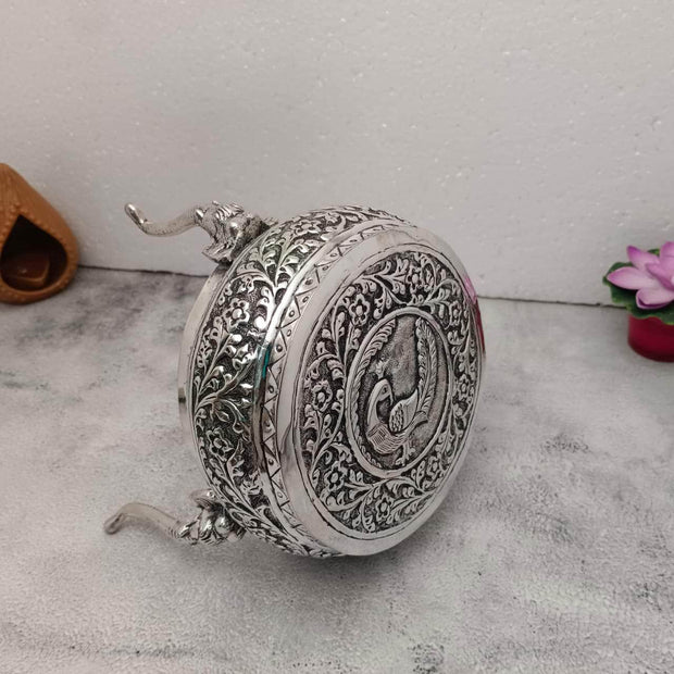 onesilver.in antique german silver Antique Elephant Stand Peacock Peetha Antique Elephant Stand Peacock Peetha