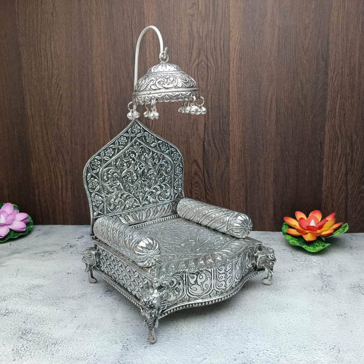 onesilver.in antique german silver Antique Svastik Elephant Stand Mantap