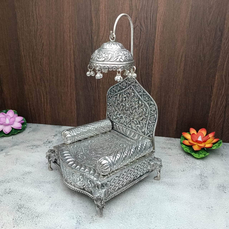 onesilver.in antique german silver Antique Svastik Elephant Stand Mantap