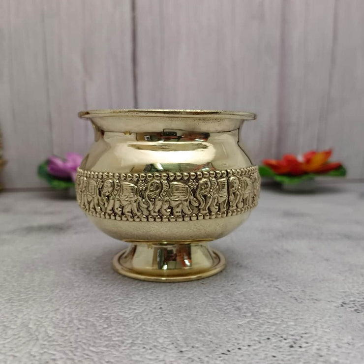 onesilver.in brass Brass Elephant Kumkum Pot 1Pc Brass Elephant Kumkum Pot 1Pc