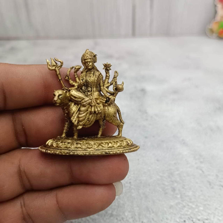 onesilver.in Brass god idol Durga Maa 4.5 cm - 62 Gms Brass Idols Vishnuvu - Devi Maa Brass Idols Vishnuvu - Devi Maa