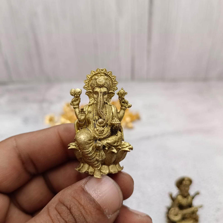 onesilver.in Brass god idol Ganesha Brass Ganesh/Saraswati Idol