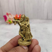 onesilver.in Brass god idol Radhe Krishna 2" - 44Gms Brass Idols (Multi)