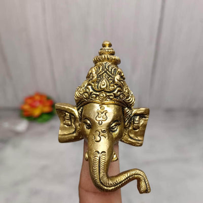 onesilver.in Brass Home Decor Brass Ganesha Head 1 Pc