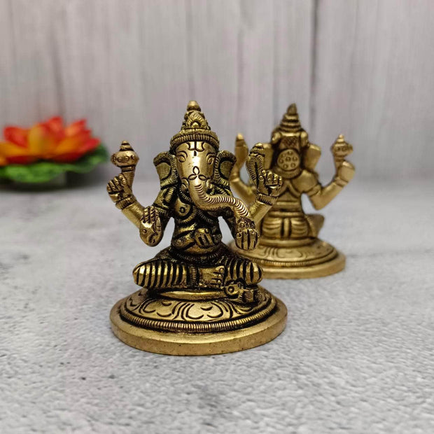 onesilver.in Brass idols Brass Ganesha Idol 2.5"