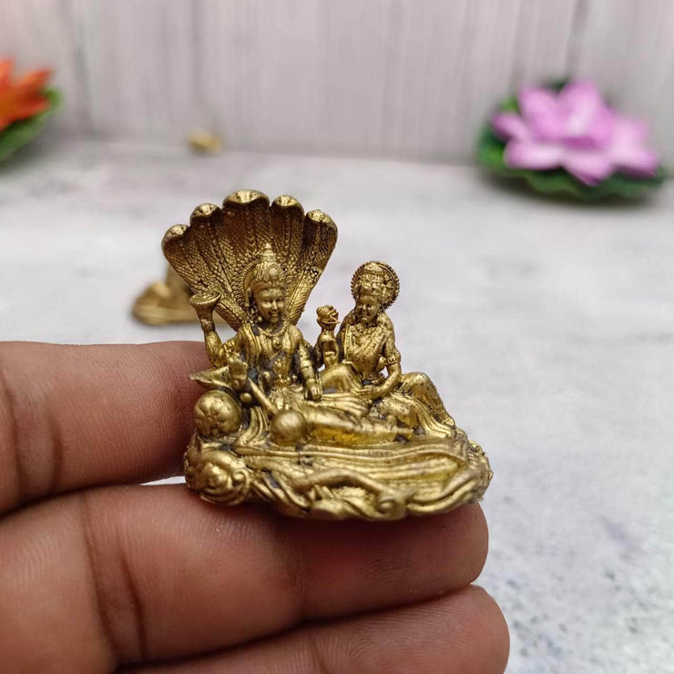 onesilver.in Brass idols Lord Vishnu Lakshmi 46grm 1.5" inch Brass Idols Multi Designs