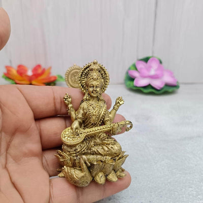 onesilver.in Brass idols Saraswati 240grm 3" inch Brass Idols Multi Designs