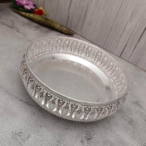 onesilver.in decorative plate GS Tray Round Floral 5268 GS Tray Round Floral 5268