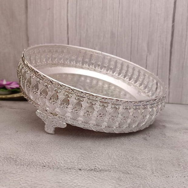 onesilver.in decorative plate GS Tray Round Floral 5291 GS Tray Round Floral 5291