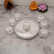 onesilver.in Diya Gs Lotus Diya Tray Set Gs Lotus Diya Tray Set