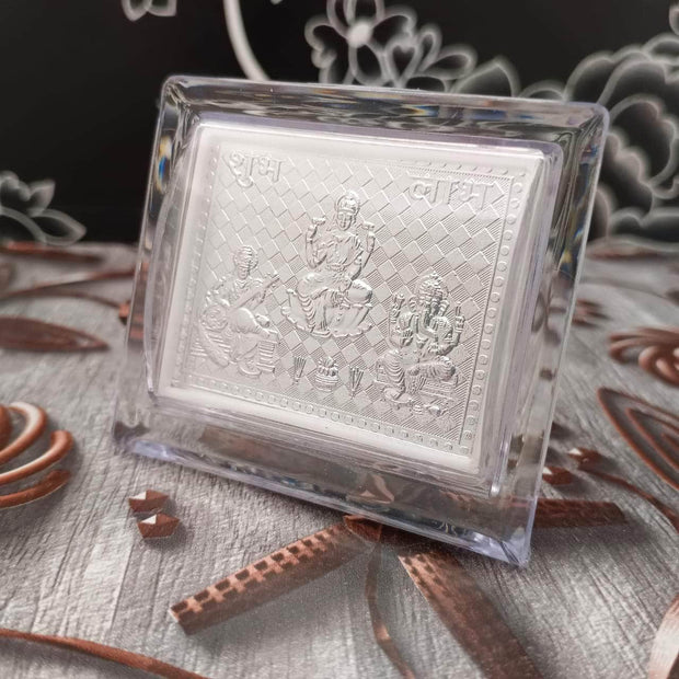 onesilver.in German Silver 999 Silver Ganesh Lakshmi Saraswati Mini 2 Stand 999 Silver Ganesh Lakshmi Saraswati Mini 2 Stand