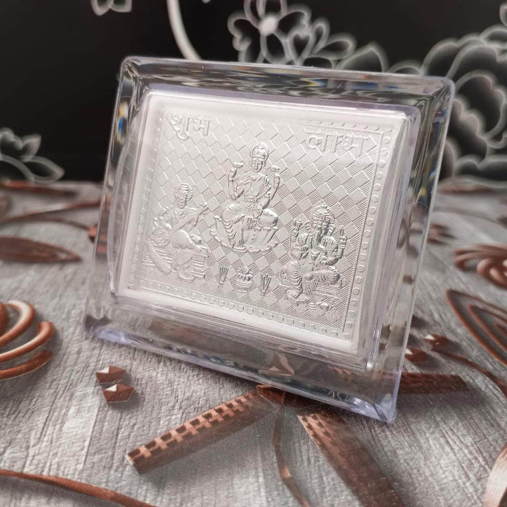 onesilver.in German Silver 999 Silver Ganesh Lakshmi Saraswati Mini 2 Stand 999 Silver Ganesh Lakshmi Saraswati Mini 2 Stand
