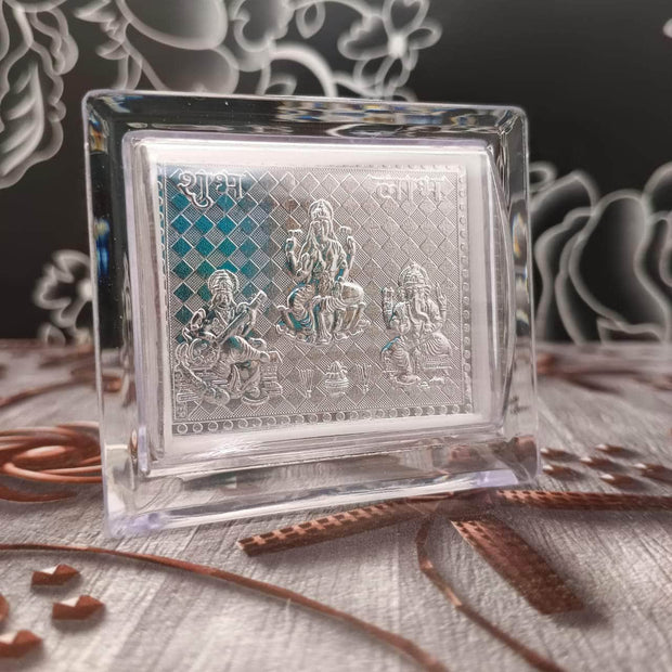 onesilver.in German Silver 999 Silver Ganesh Lakshmi Saraswati Mini 2 Stand 999 Silver Ganesh Lakshmi Saraswati Mini 2 Stand