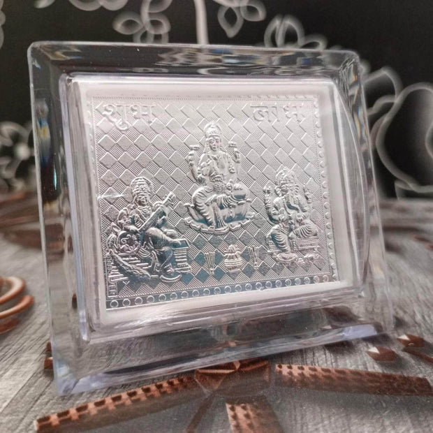 onesilver.in German Silver 999 Silver Ganesh Lakshmi Saraswati Mini 2 Stand 999 Silver Ganesh Lakshmi Saraswati Mini 2 Stand