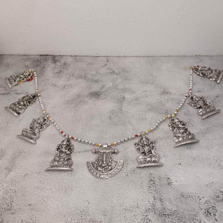 onesilver.in german silver Antique Ganesha Lakshmi Leaf Door Toranam Antique Ganesha Lakshmi Leaf Door Toranam