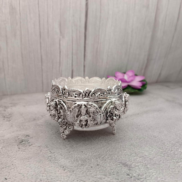 onesilver.in german silver Antique Lakshmi Bowl With Stand