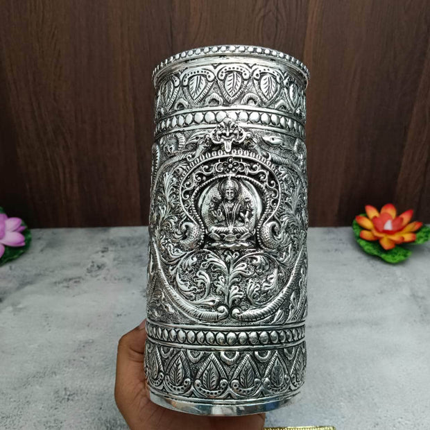 onesilver.in german silver Antique Lakshmi Rice Glass Des2