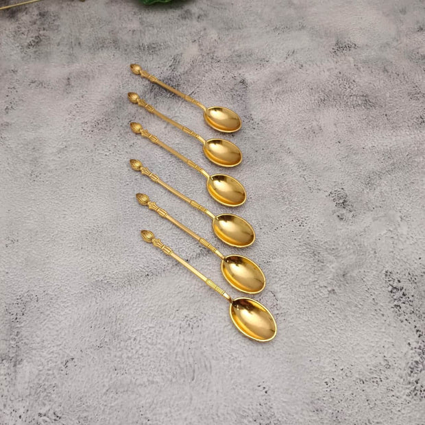 onesilver.in german silver Brass Spoon Set of 6 Brass Spoon Set of 6
