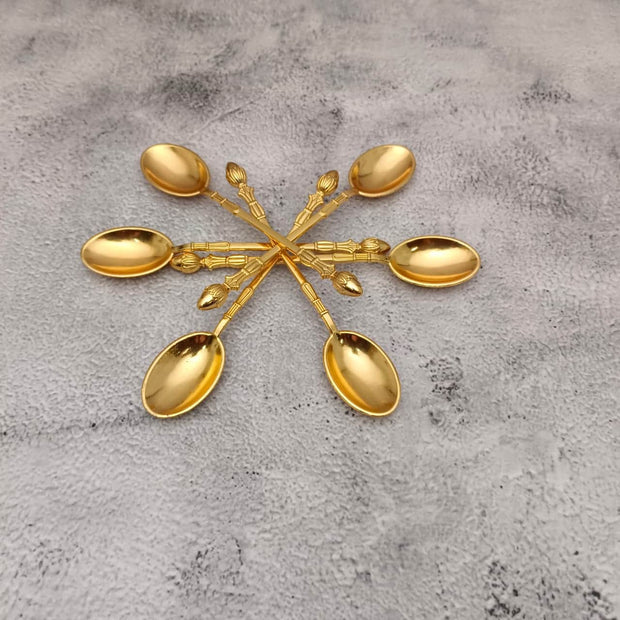 onesilver.in german silver Brass Spoon Set of 6 Brass Spoon Set of 6