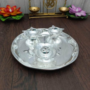 onesilver.in german silver Designer Pooja Set 6" Inches Designer Pooja Set 6" Inches