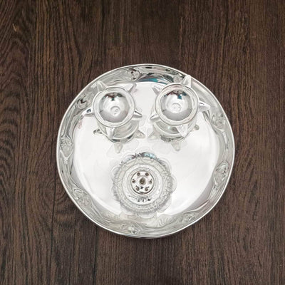 onesilver.in german silver Designer Pooja Set 6" Inches Designer Pooja Set 6" Inches
