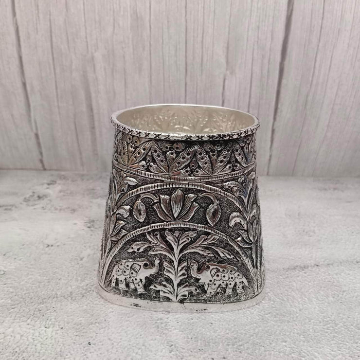 onesilver.in german silver Elephant Design Antique Rice Bastha