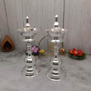 onesilver.in german silver Gopuram Deepam Pair 9" inches Gopuram Deepam Pair 9" inches