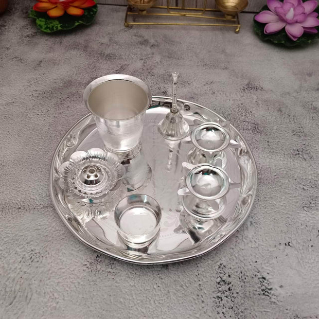 onesilver.in german silver GS Glass Pooja Set GS Glass Pooja Set