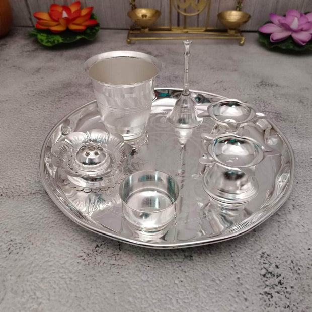 onesilver.in german silver GS Glass Pooja Set GS Glass Pooja Set