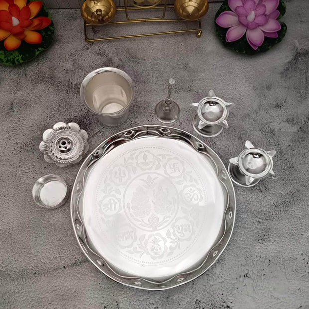 onesilver.in german silver GS Glass Pooja Set GS Glass Pooja Set