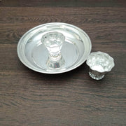 onesilver.in german silver GS Kumkum Cups Plate Set GS Kumkum Cups Plate Set