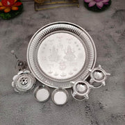 onesilver.in german silver GS Pooja Set 7" inches GS Pooja Set 7" inches