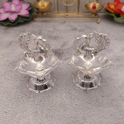 onesilver.in german silver Mayur Tube Deepa Pair 3" inches Mayur Tube Deepa Pair 3" inches