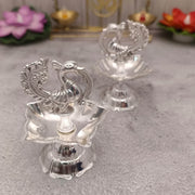 onesilver.in german silver Mayur Tube Deepa Pair 3" inches Mayur Tube Deepa Pair 3" inches