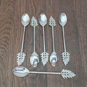 onesilver.in german silver Nemali Leaf GS Floral Spoon Set of 6 (Multi)