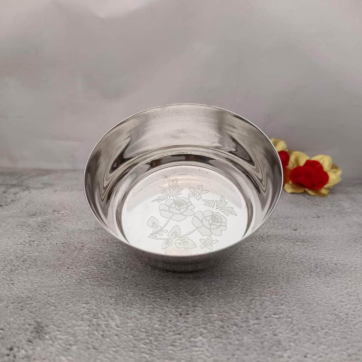 onesilver.in german silver SS Floral Bowl 1 Pcs