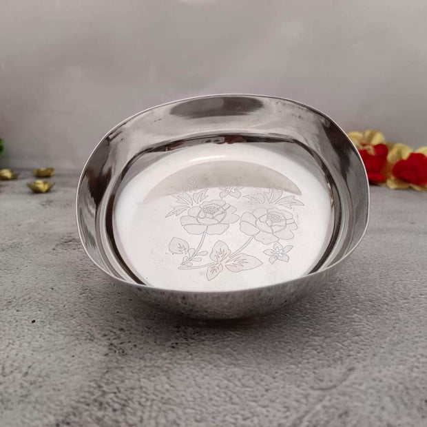 onesilver.in german silver SS Floral Bowl D2 1 Pcs