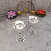 onesilver.in german silver Vathi Floral Deepa Pair 4.5" inches Vathi Floral Deepa Pair 4.5" inches