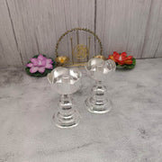 onesilver.in german silver Vathi Floral Deepa Pair 4.5" inches Vathi Floral Deepa Pair 4.5" inches