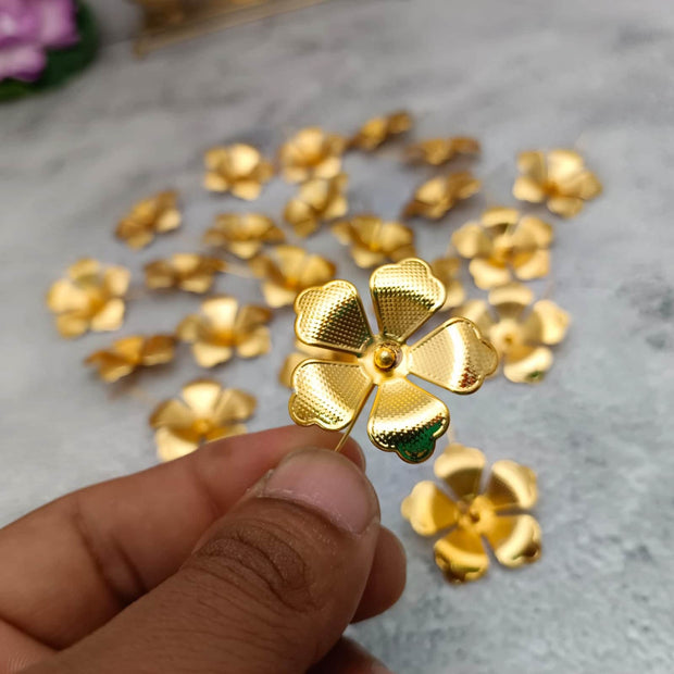 onesilver.in GS Flowers Pair Gold GS Flowers Pair Gold